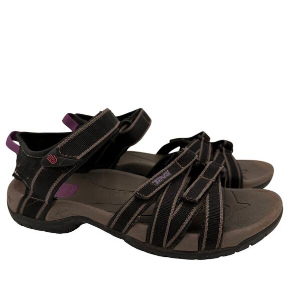 Teva Women's Tirra Black & Purple Sandals Size 7 - Picture 1 of 9